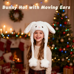 Deletoys cow plush hat featuring playful moving ears for outdoor fun.