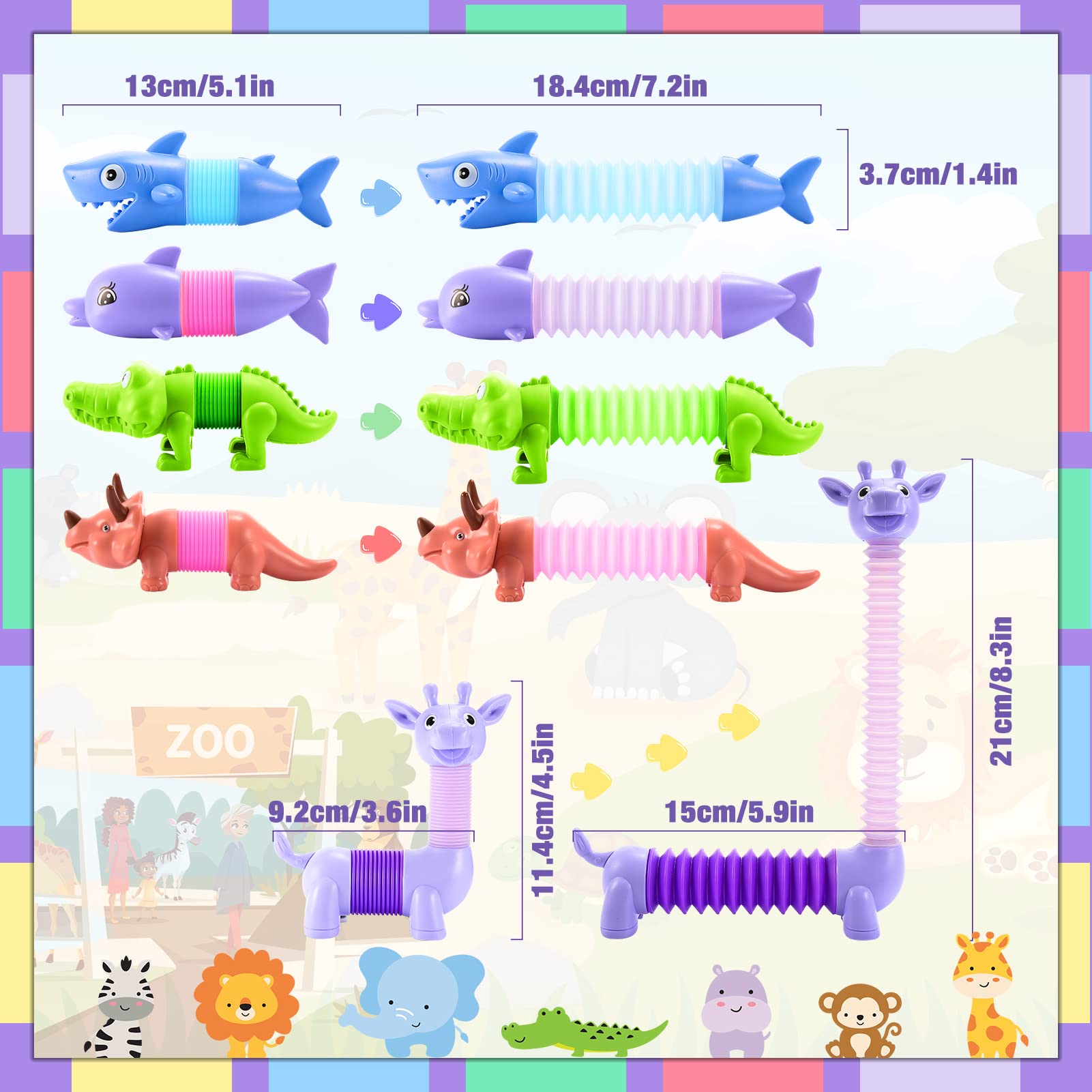 Delighkidz shark pop tube for dynamic shapes and curiosity