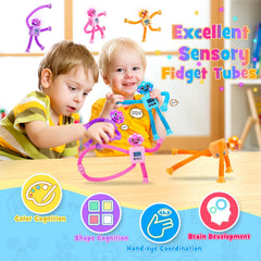 Delighkidz colorful robot tubes are made from durable plastic.