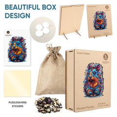 Delobil Capybara Puzzle storage bag and wooden box keeps pieces organized.