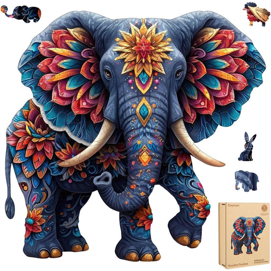 Delobil Elephant puzzle 500-piece wooden box offers a durable family challenge.