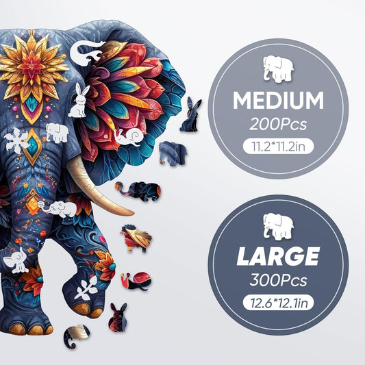 Delobil elephant puzzle pieces with unique irregular shapes for engaging, challenging play.