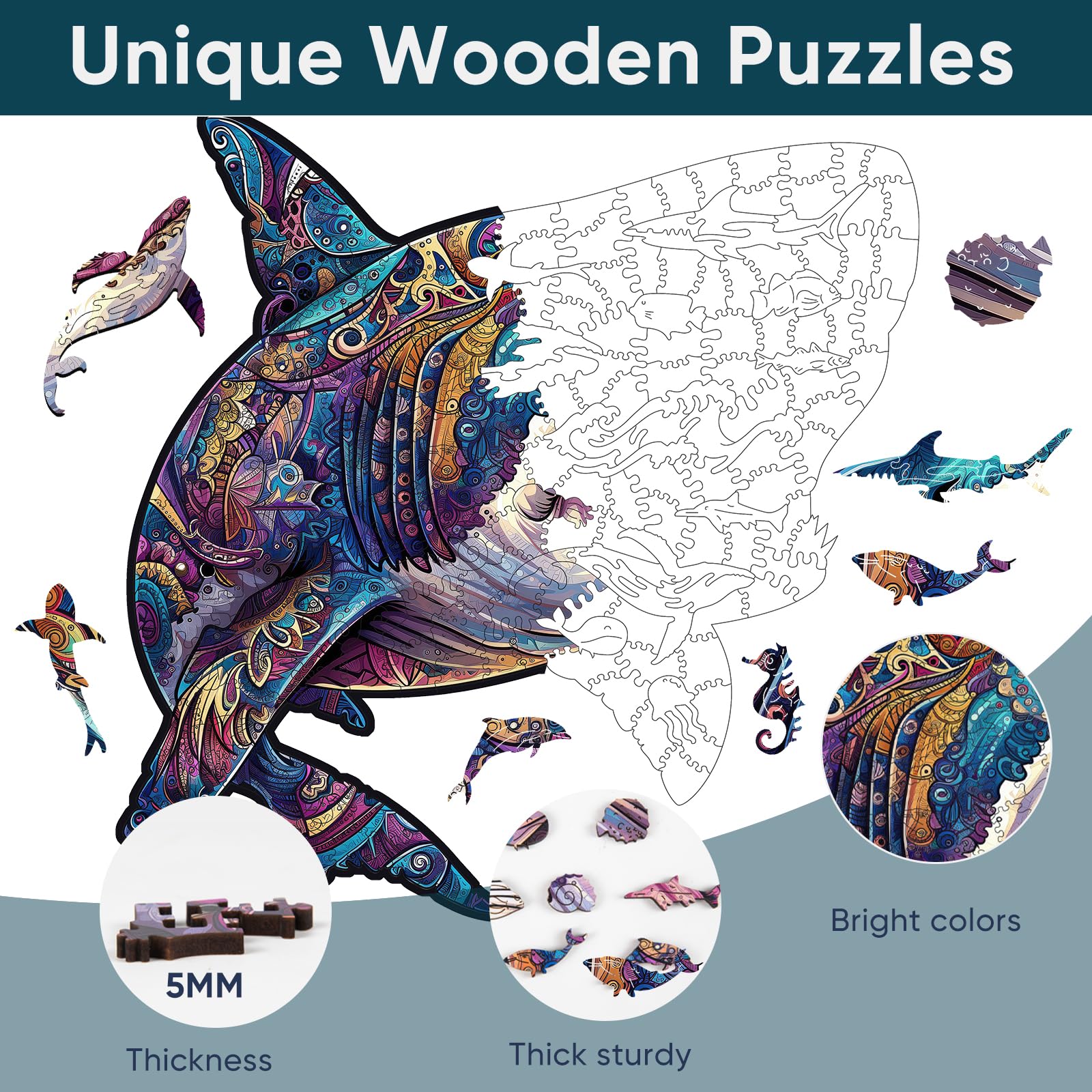 Delobil hand-painted ocean artwork adds visual appeal and decor-worthy charm.