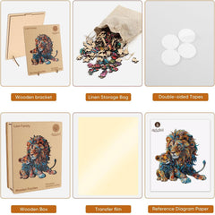 Delobil Lion Family wall decor display after assembly
