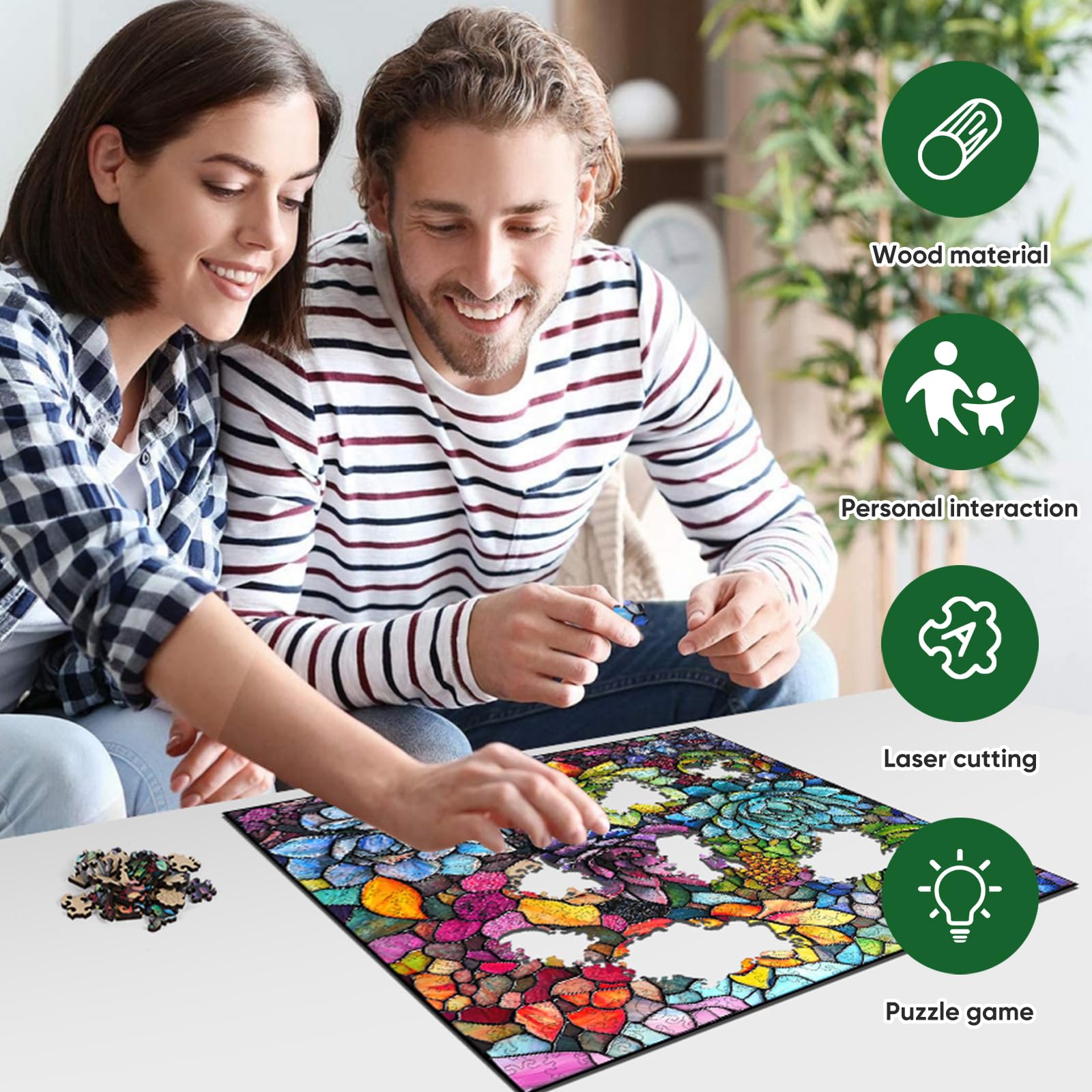 Delobil puzzle saver included adds quick setup and easy display after completion.
