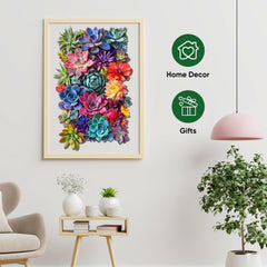 Delobil rectangular succulent puzzle family-night image suggests shared fun for all ages.
