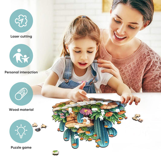 Delobil succulent cactus puzzle reference image to guide assembly