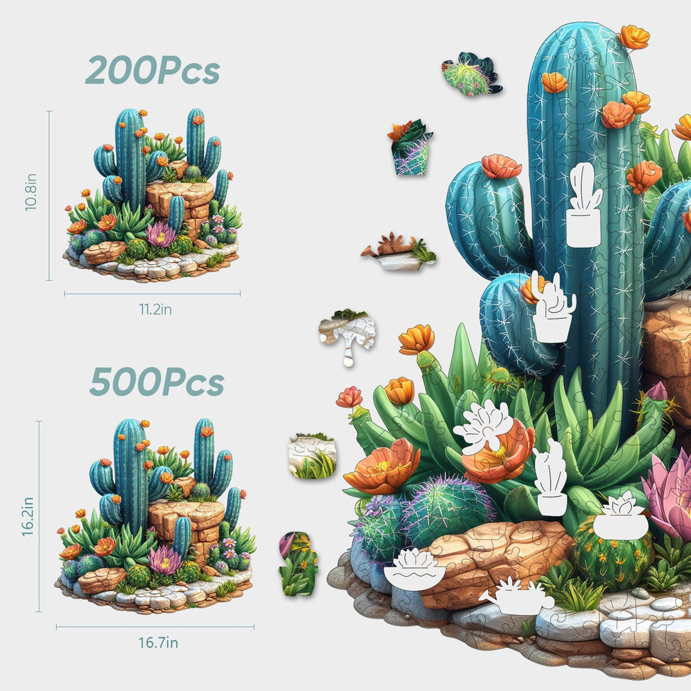 Delobil succulent cactus puzzle fully assembled as display art