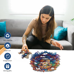 Delobil unique shapes lion puzzle interlocks precisely for a satisfying challenge.