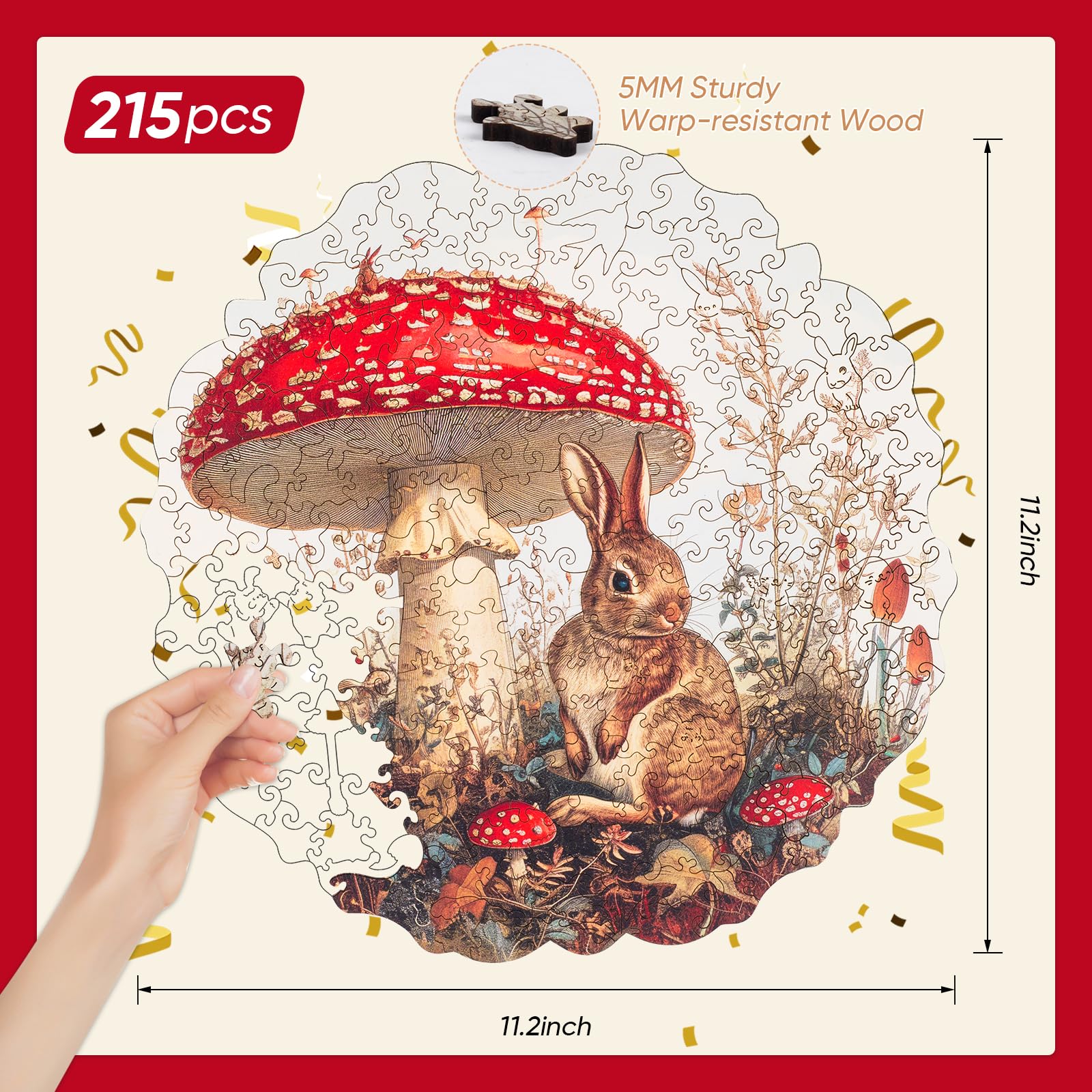 Delobil wooden puzzle close-up showing precise pieces and high-definition print