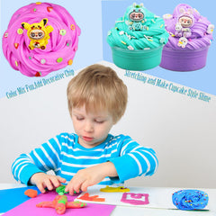 Delpaneo Butter Slime Kit separated containers to keep slime tidy