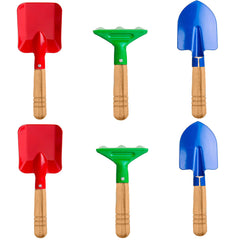 Delphinus kids gardening tool set with wooden handles designed for sturdy outdoor play