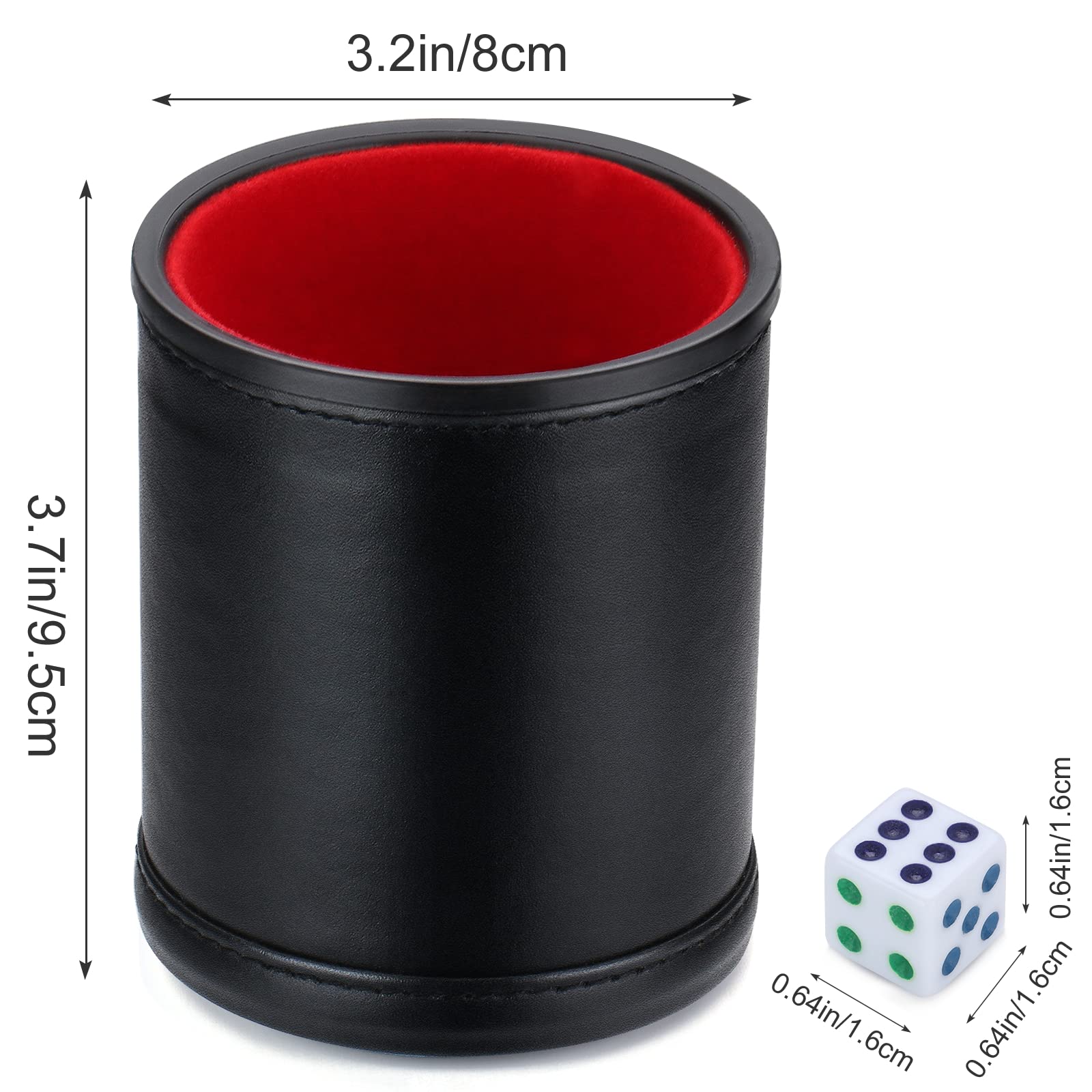 Delta-shop interior of the dice cup in red felt for smooth rolls