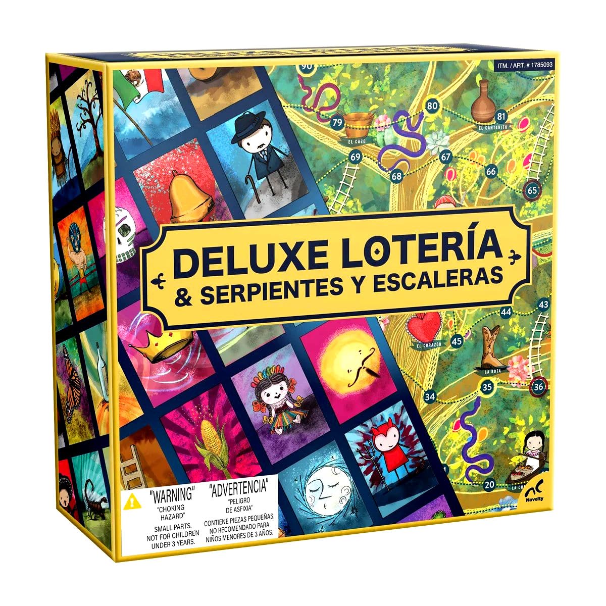 Deluxe Loteria Snakes and Ladders board with vibrant artwork for family game night