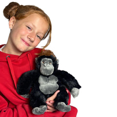Deluxe Paws Gorilla eco toy close-up highlights plush texture and durable stitching.