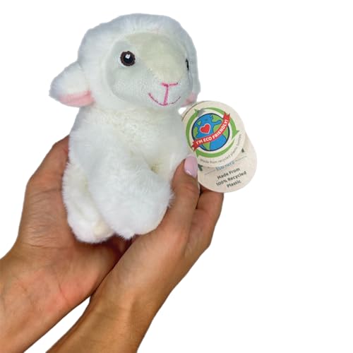 Close-up of soft fur texture on Deluxe Paws Your Planet Lamb plush for cozy cuddles.