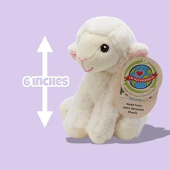 Stitch detail highlights durable seams on Deluxe Paws Your Planet Lamb plush.