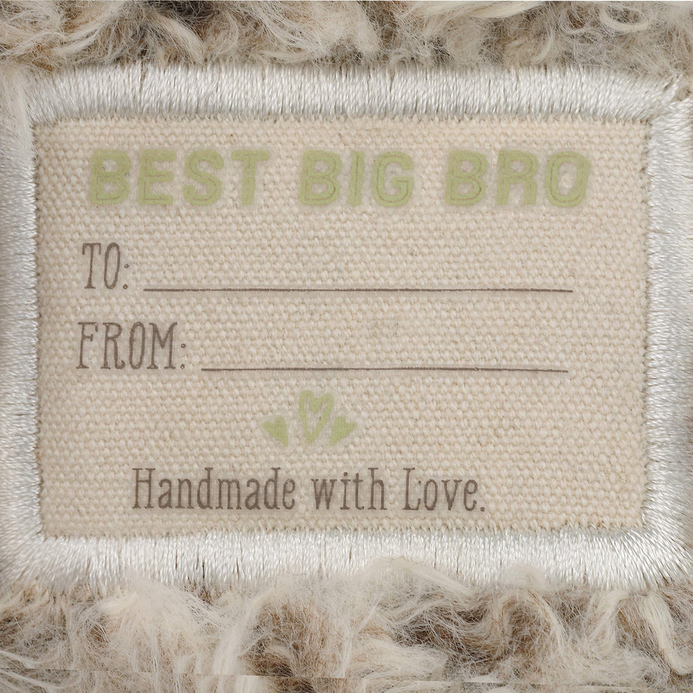 DEMDACO Big Brother Puppy plush, paw and bottom patches emphasize gift meaning