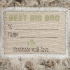 DEMDACO Big Brother Puppy plush, paw and bottom patches emphasize gift meaning