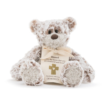 DEMDACO Blessing mini giving bear brown 8.5 inch plush, comforting gift.