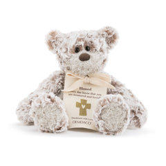 DEMDACO Blessing mini giving bear brown 8.5 inch plush, comforting gift.