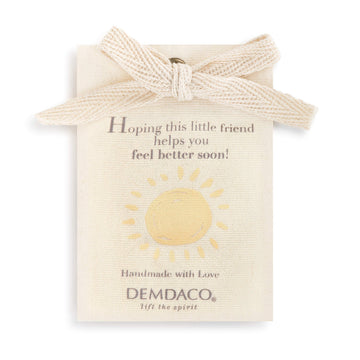 DEMDACO Feel Better Mini Giving Bear bookmark detail with message enhances comforting gifting