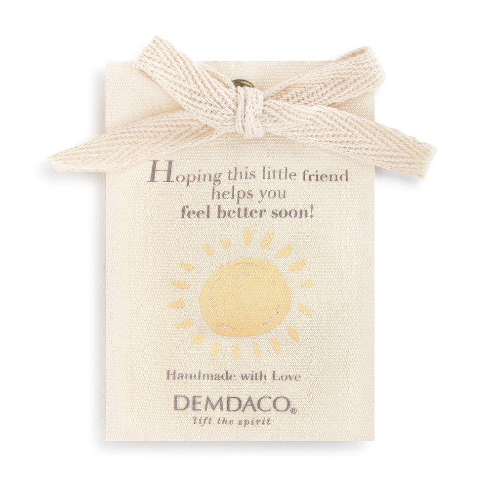 DEMDACO Feel Better Mini Giving Bear bookmark detail with message enhances comforting gifting