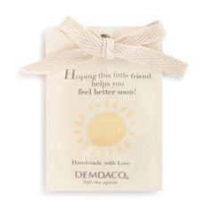 DEMDACO Feel Better Mini Giving Bear bookmark detail with message enhances comforting gifting