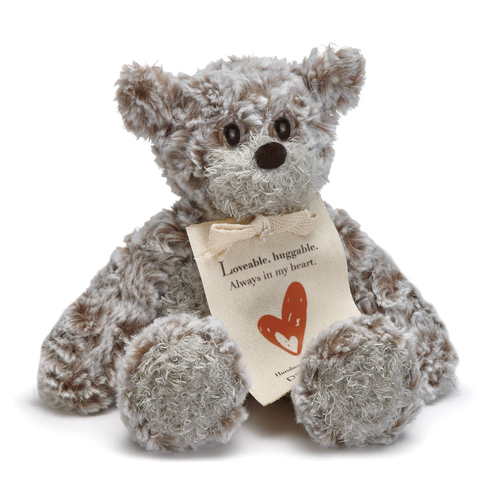 DEMDACO Loveable Huggable Mini Giving Bear plush toy for comforting hugs on the go