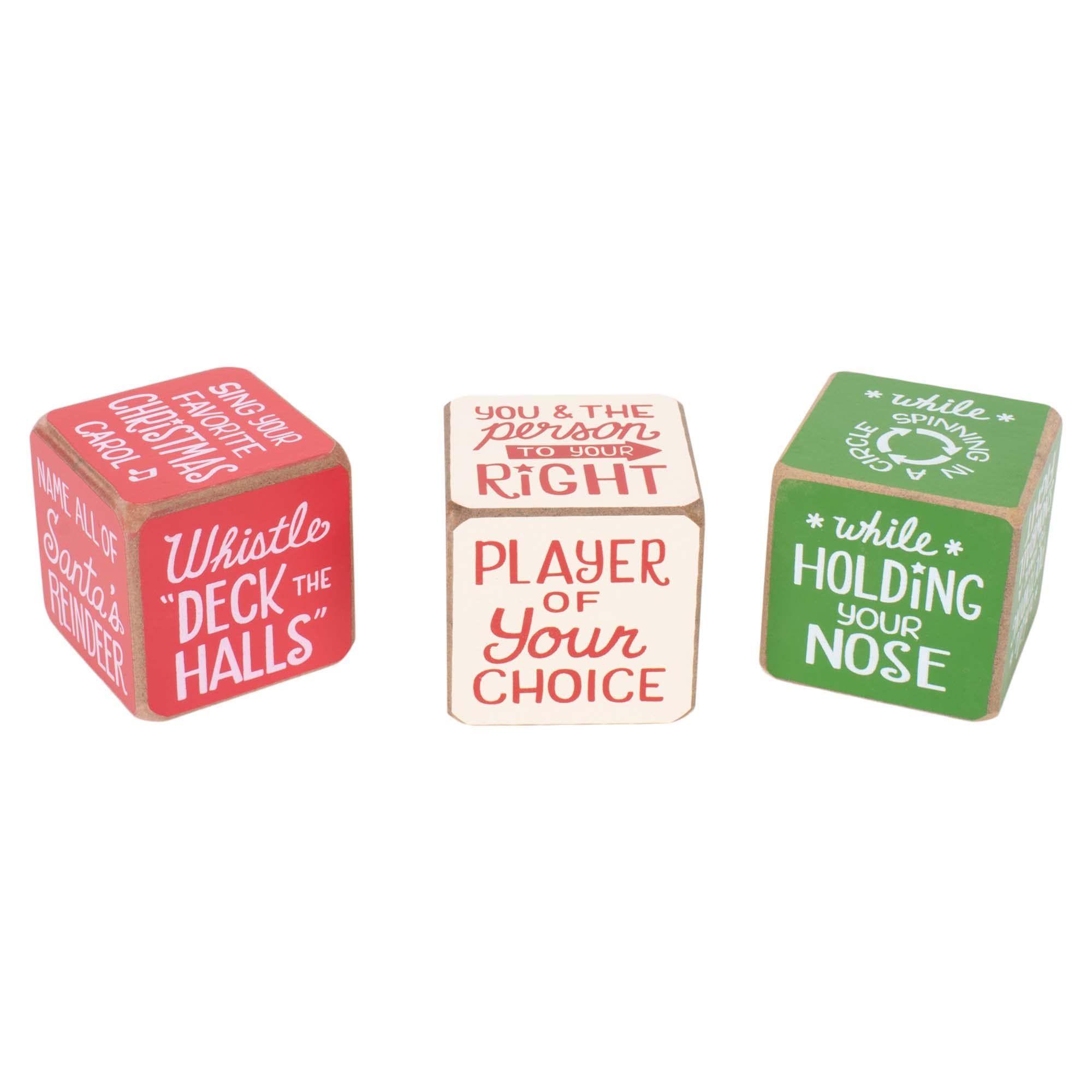 Demdaco MDF wood dice with bright finish add tactile fun to parties