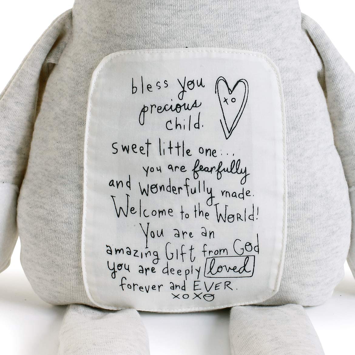 DEMDACO Plush Bless You Bear ears highlight a cuddly kid friendly companion