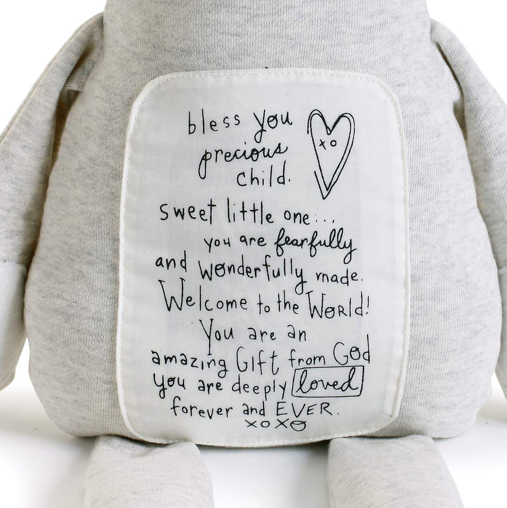DEMDACO Plush Bless You Bear ears highlight a cuddly kid friendly companion