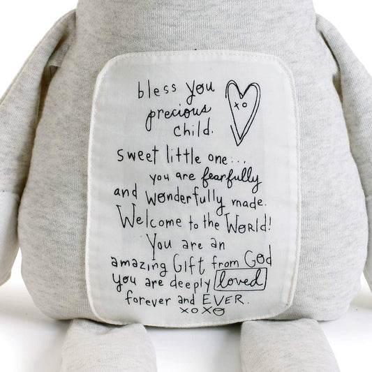 DEMDACO Plush Bless You Bear ears highlight a cuddly kid friendly companion