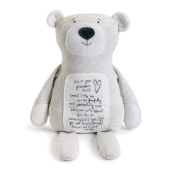 DEMDACO Plush Bless You Bear face with soft fabric for comforting hugs