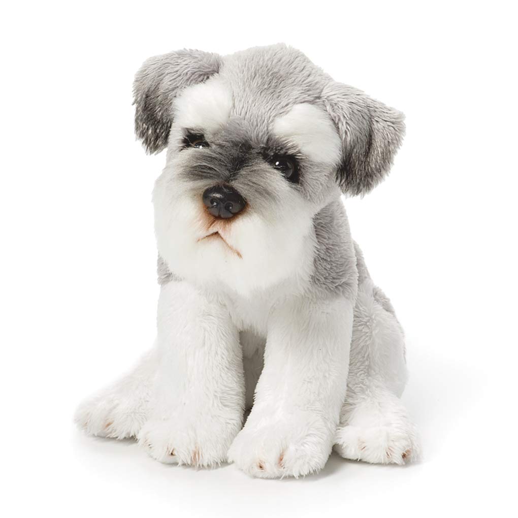 DEMDACO Schnauzer plush beanbag toy in light grey for cozy playtime.