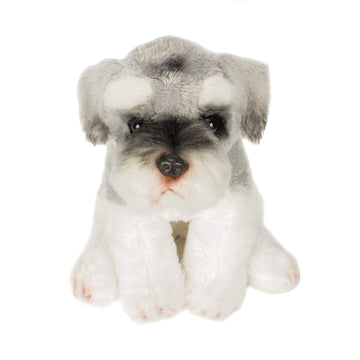 DEMDACO Schnauzer 5.5-inch tall plush for compact kid-friendly display.
