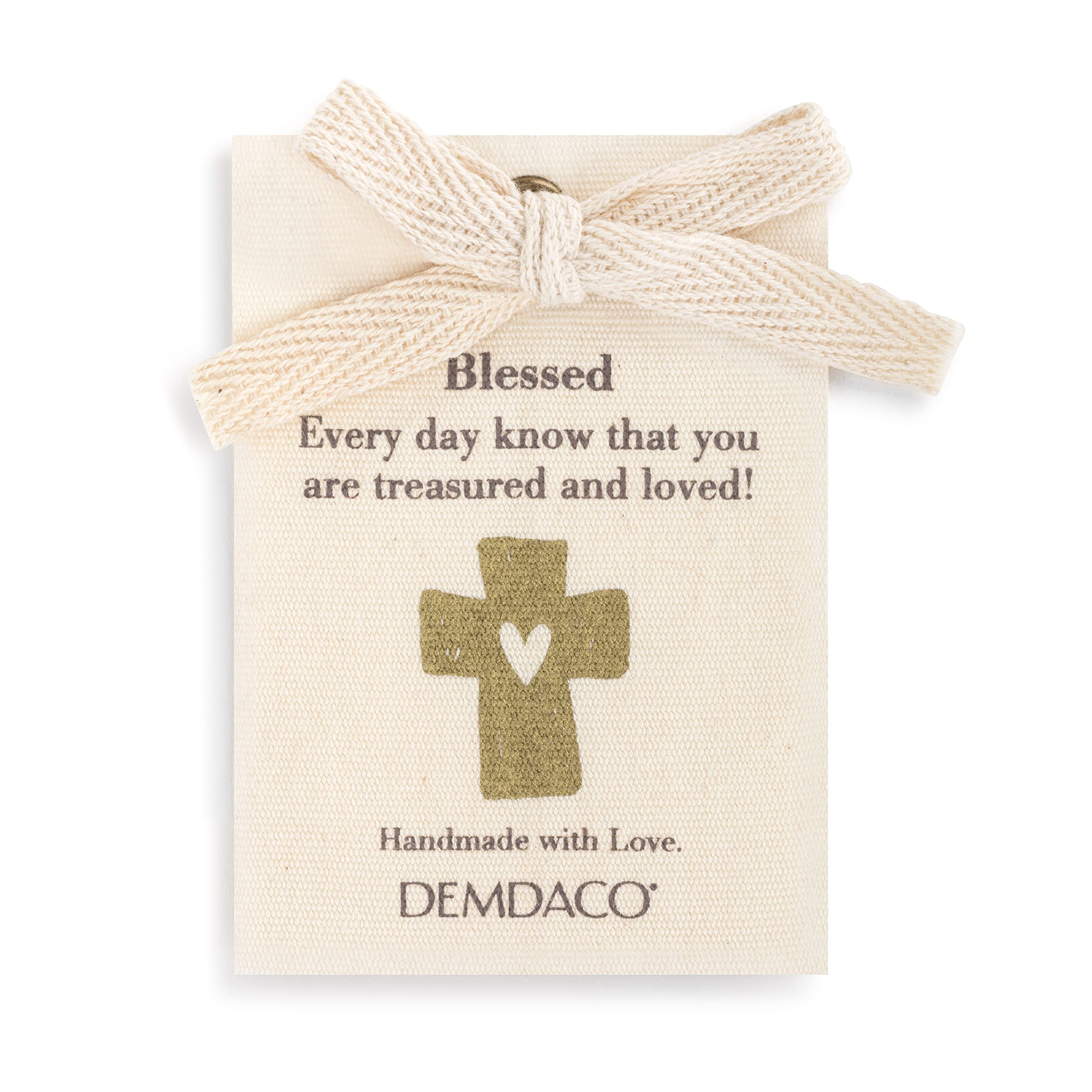 DEMDACO sewn bottom tag Giving Bear shows handmade-with-love detail.