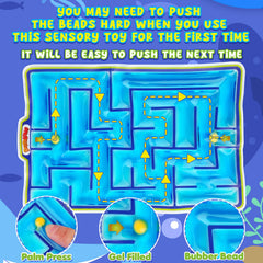 Demilong gel-filled marble maze detail of rubber beads and smooth path.