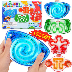 Demilong squishy sensory toys 4-pack front view promotes calm focus during play.