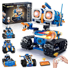 Demkia 5in1 robot kit models showcase versatile build options for creative STEM play.
