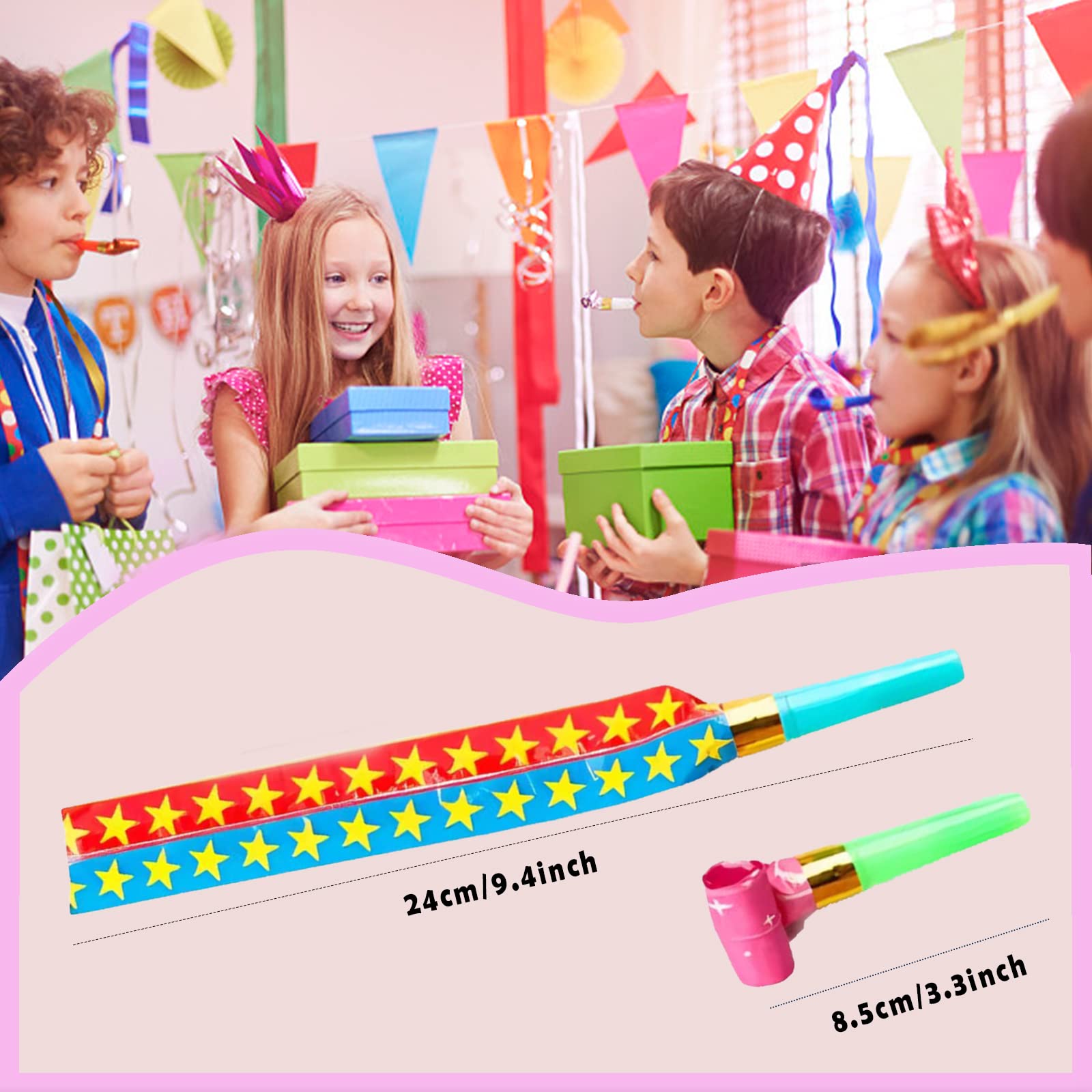 DEMOCRATIDO party horns extend from 3.3 to 9.4 inches for versatile use