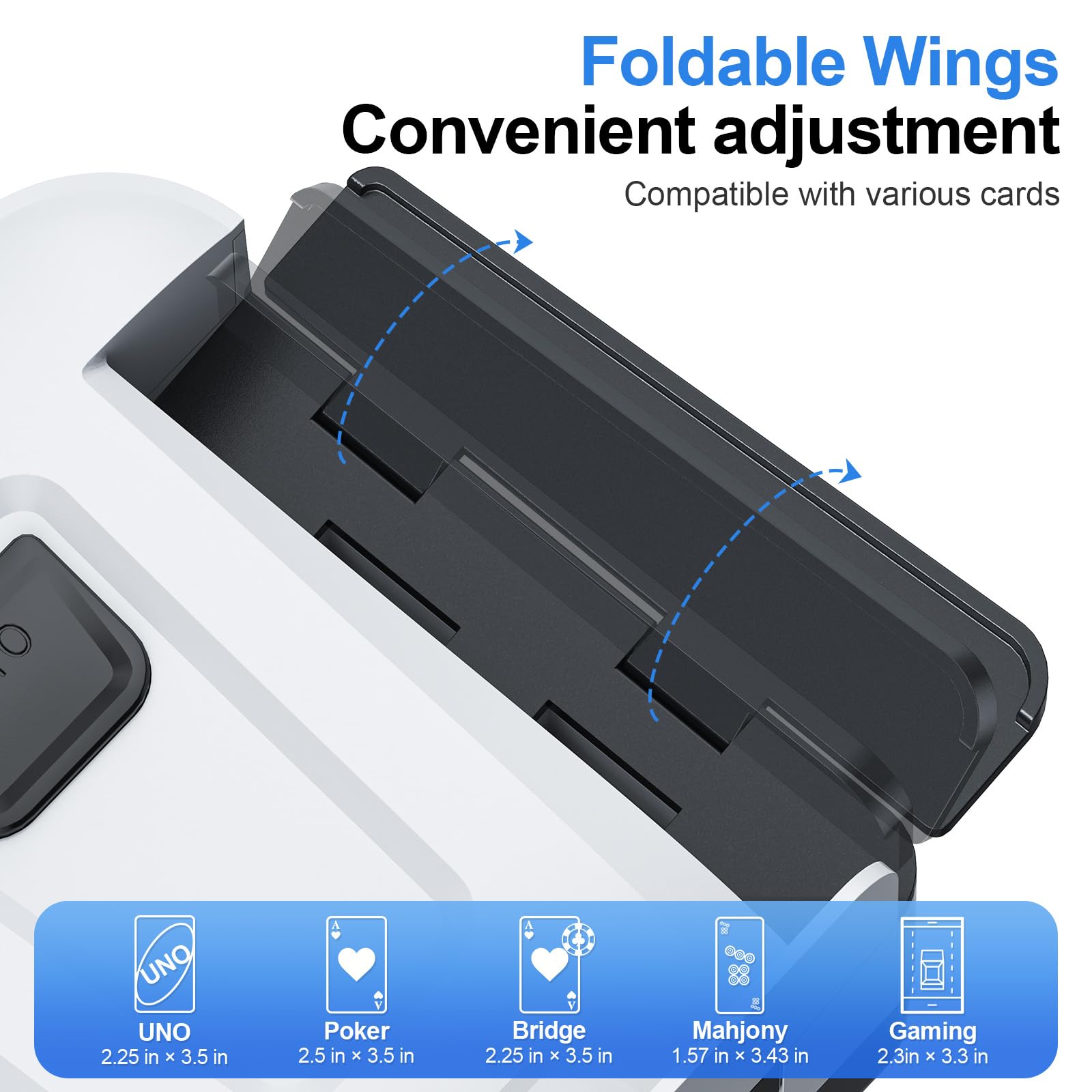 Demolike shuffler USB-C charging for easy charging anywhere.