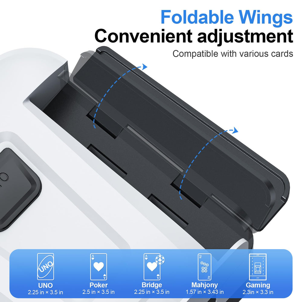 Demolike shuffler USB-C charging for easy charging anywhere.