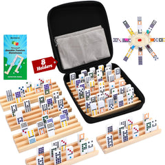 Demteric Mexican Train domino tiles with bold pips for easy reading.
