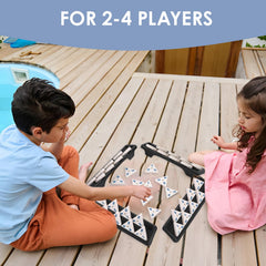 Demteric triangle domino tiles close-up, durable, stable play for all ages.