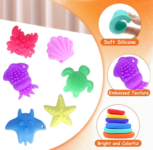 DENEZE Ocean Series colorful stone highlights bright colors for sensory exploration.