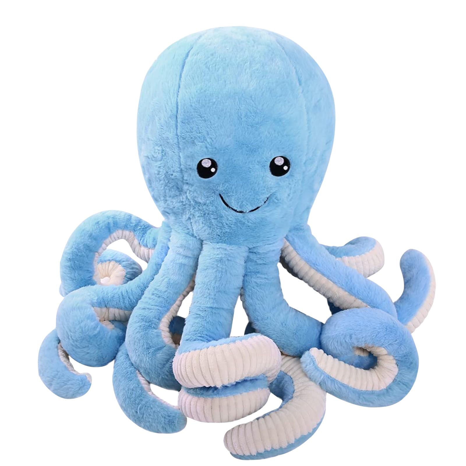 DENTRUN Octopus Plush blue close-up shows soft fur for cuddling