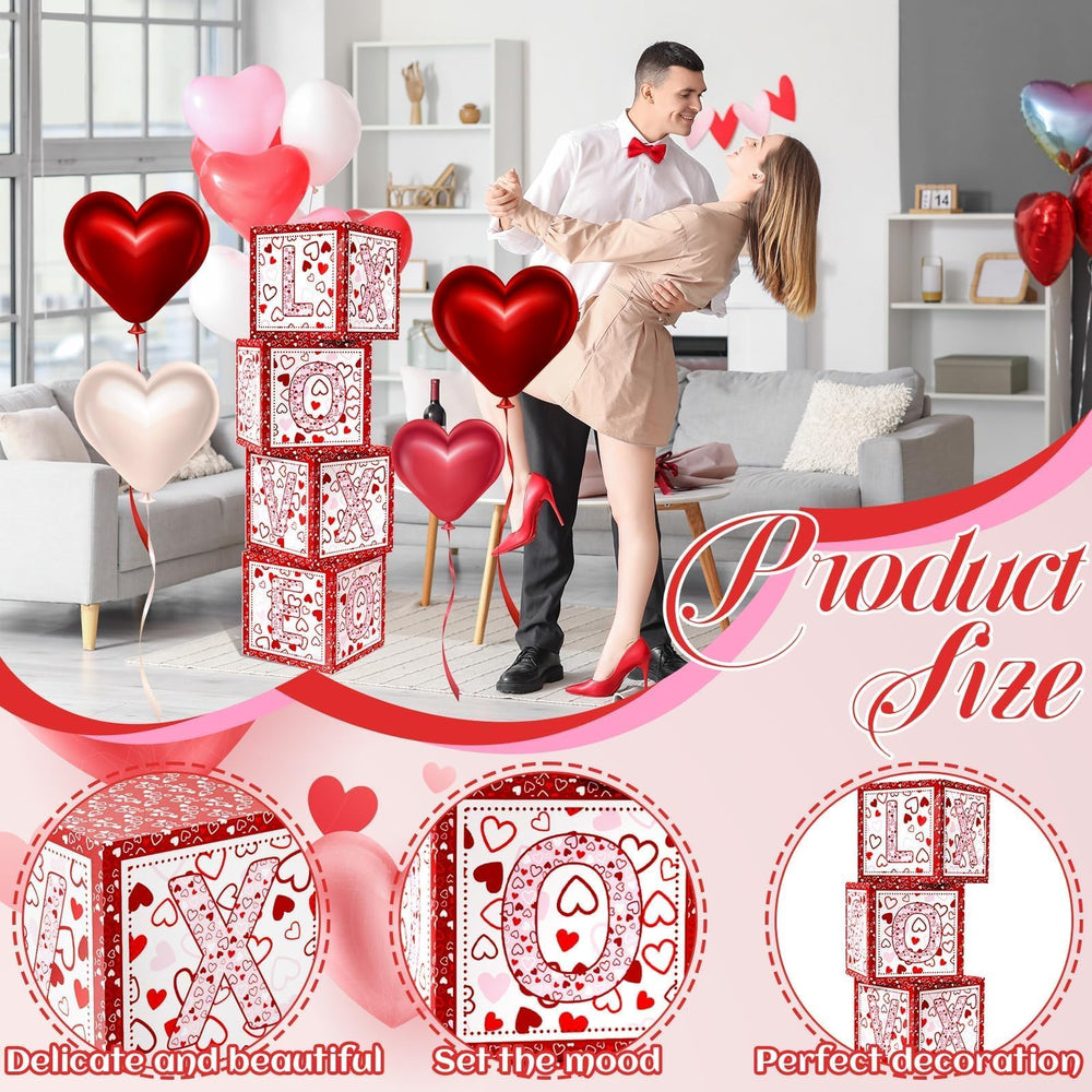 Denylo Pro love-style balloon box with bold LOVE text, great for birthday surprises and school events.
