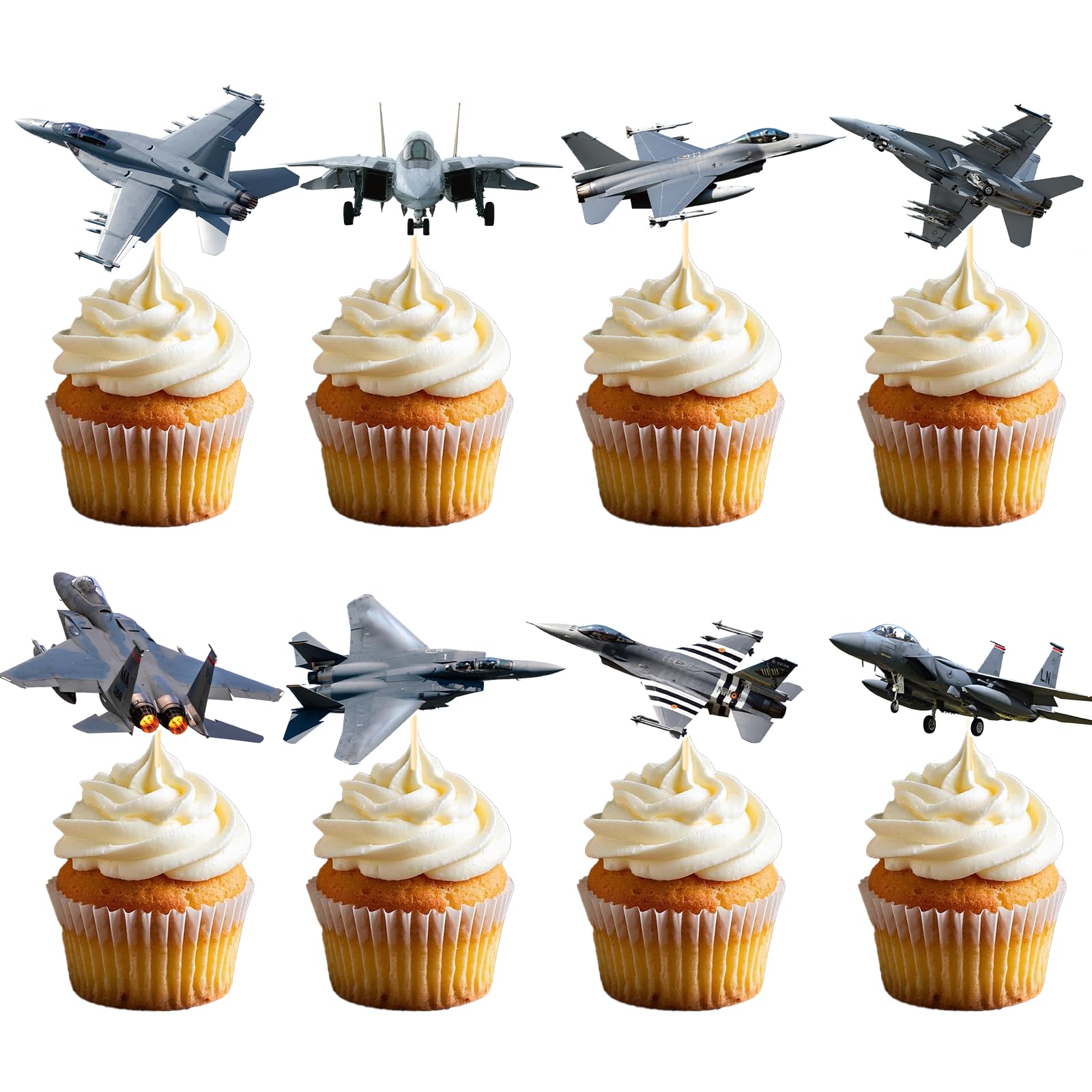 Deorfuy airplane cupcake toppers for festive party desserts