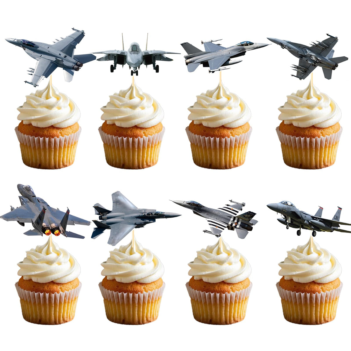Deorfuy airplane cupcake toppers for festive party desserts